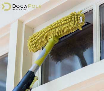 Docapole Squeegee with Attached Microfiber Scrubber